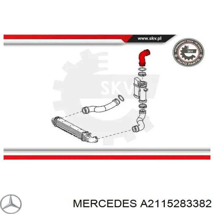 Mangueira (cano derivado) de intercooler Mercedes A2115283382 preço, a partir de 56,21 USD