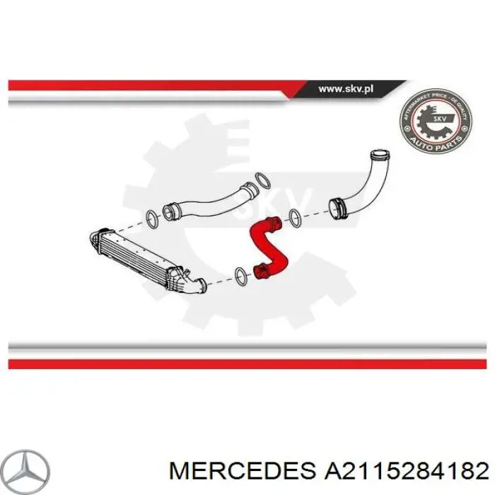 Mangueira (cano derivado) de intercooler Mercedes A2115284182 preço, a partir de 68,77 USD