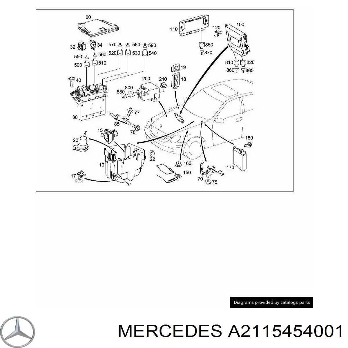 A2115454001 Mercedes Unidade de controlo de sinais SAM