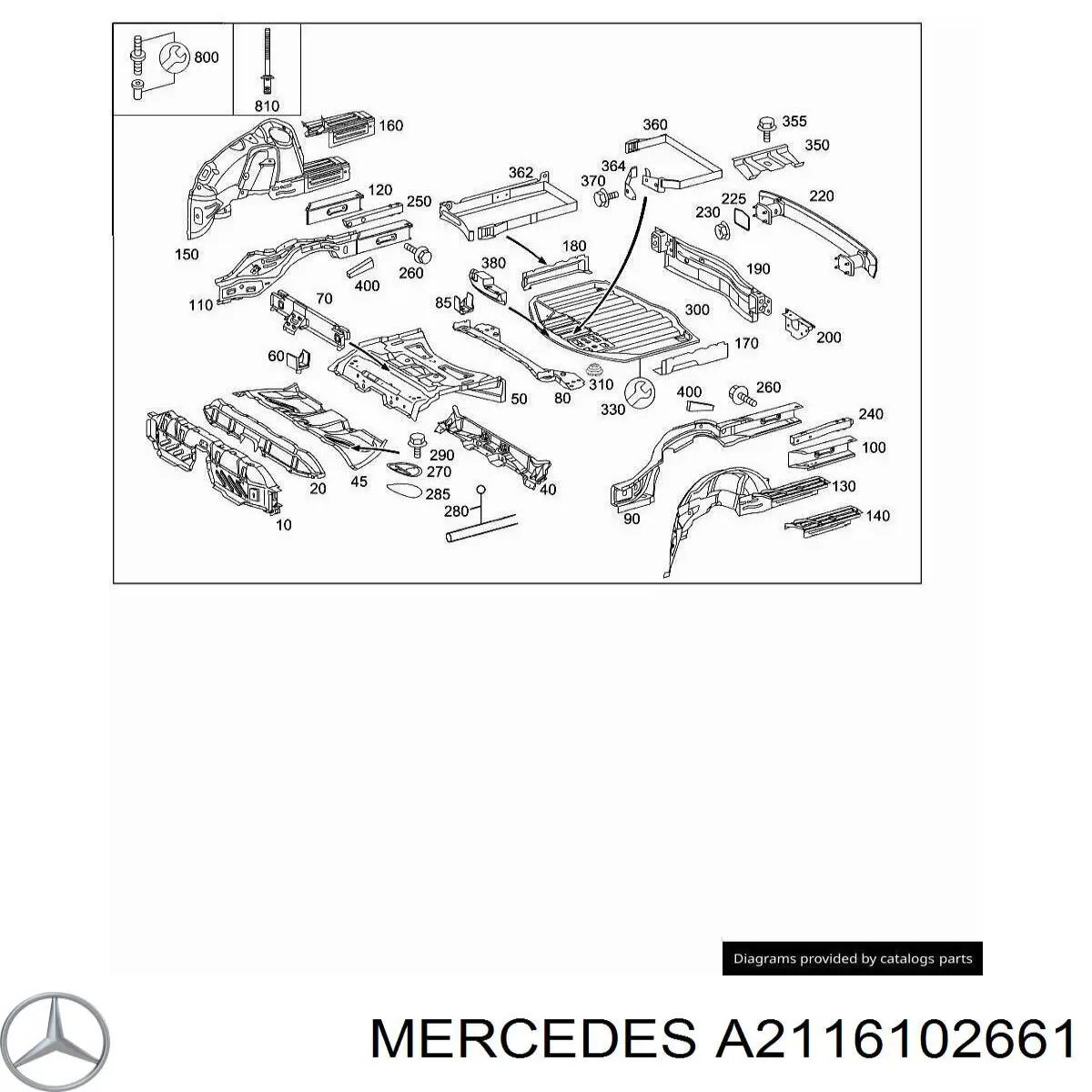 Fundo de carroçaria Mercedes A2116102661 preço, a partir de 953,71 USD