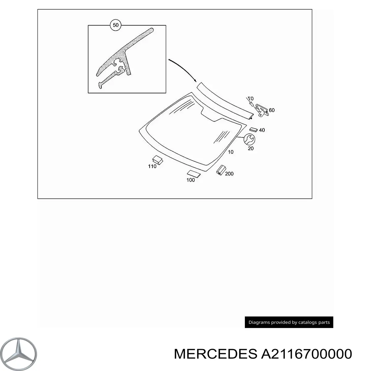 A2116700000 Mercedes Pára-brisas