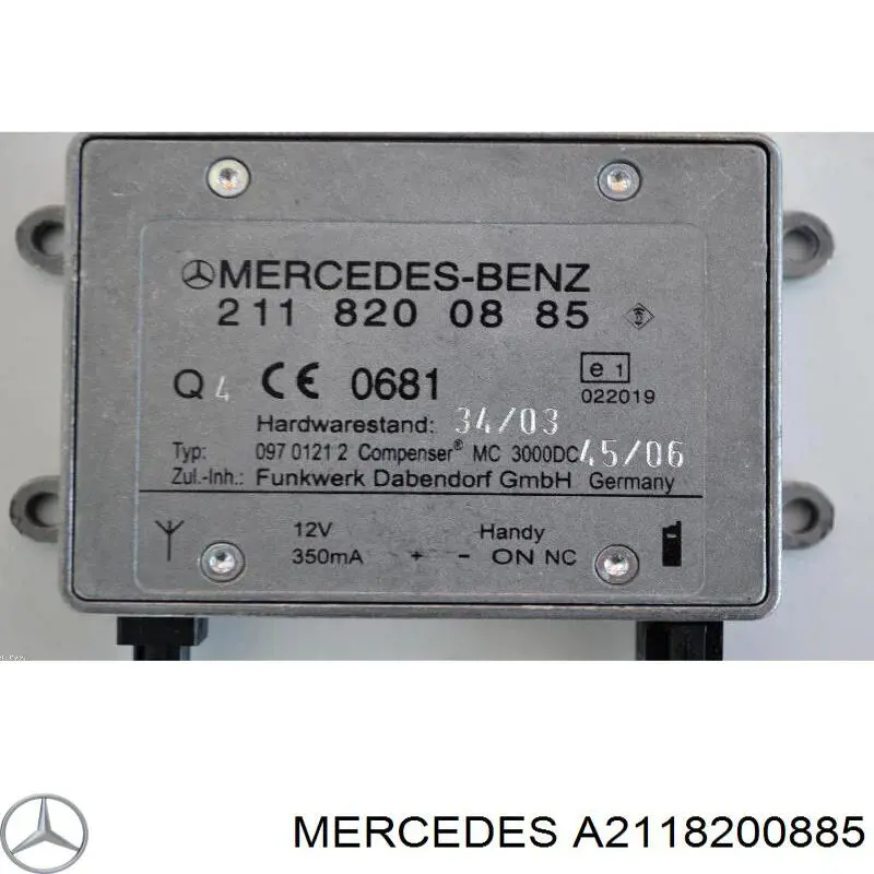 A2118200885 Mercedes Reforçador do sinal de antena