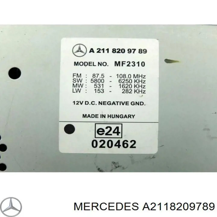 Aparelhagem de som (rádio AM/FM) Mercedes A2118209789 preço, a partir de 199,55 USD