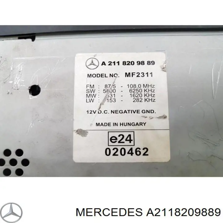 Aparelhagem de som (rádio AM/FM) Mercedes 2118209889 preço, a partir de 75,04 USD