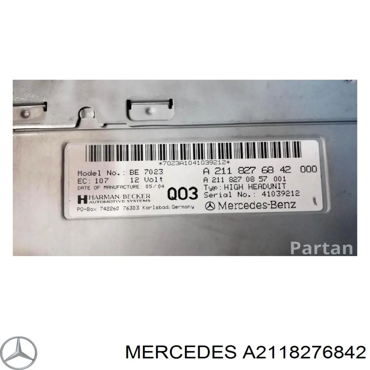 Aparelhagem de som (rádio AM/FM) Mercedes A2118276242 preço, a partir de 583,83 USD