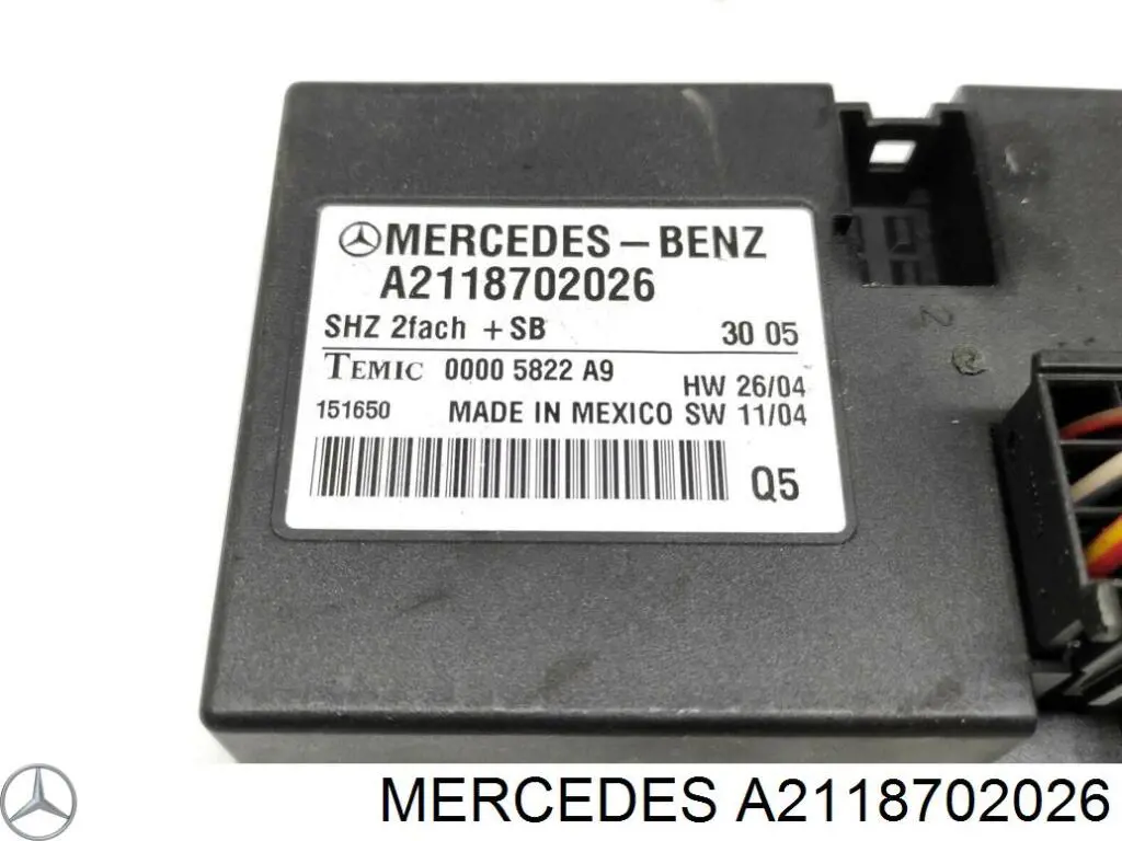 A2118702026 Mercedes Relê de aquecimento do assento