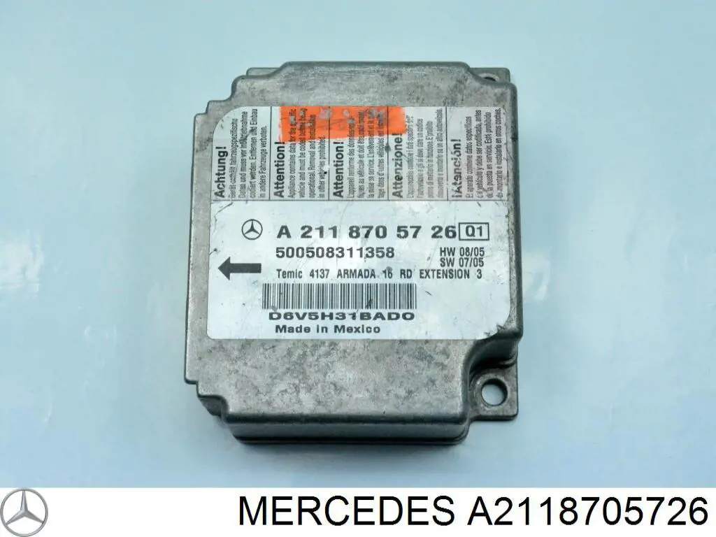Módulo processador de controlo da bolsa de ar (Centralina eletrônica AIRBAG) Mercedes A2118705726 preço, a partir de 65,18 USD