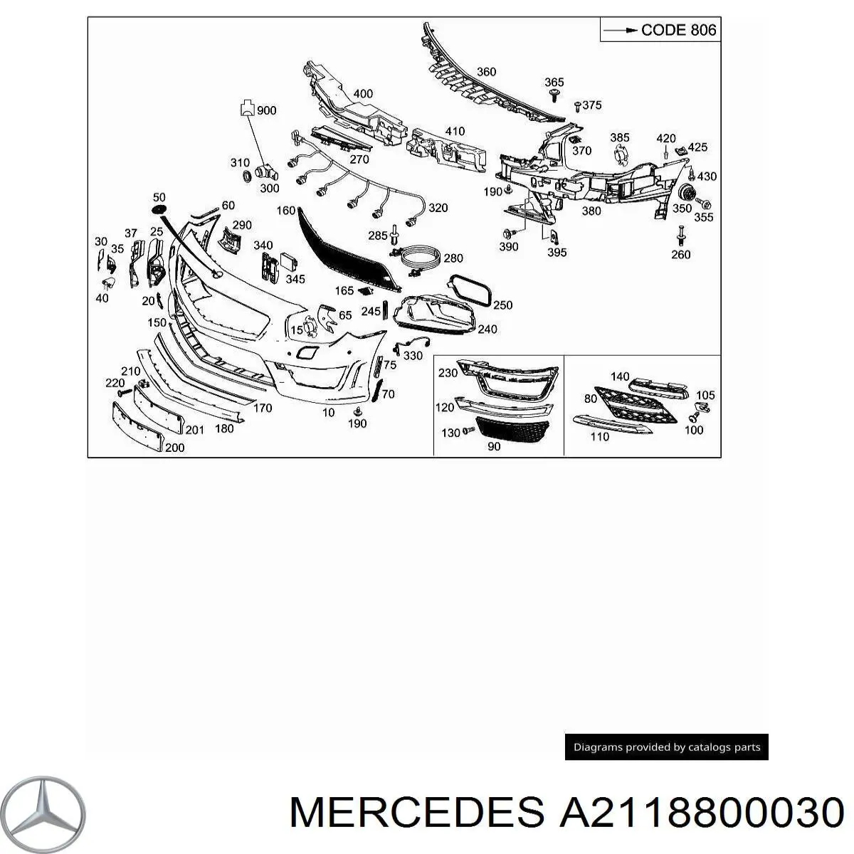 Compre A2118800030 Mercedes Consola dianteira de fixação do pára-lama dianteiro