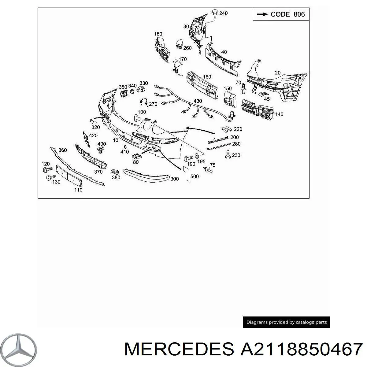 A2118850467 Mercedes Consola dianteira lateral de sensor de estacionamento