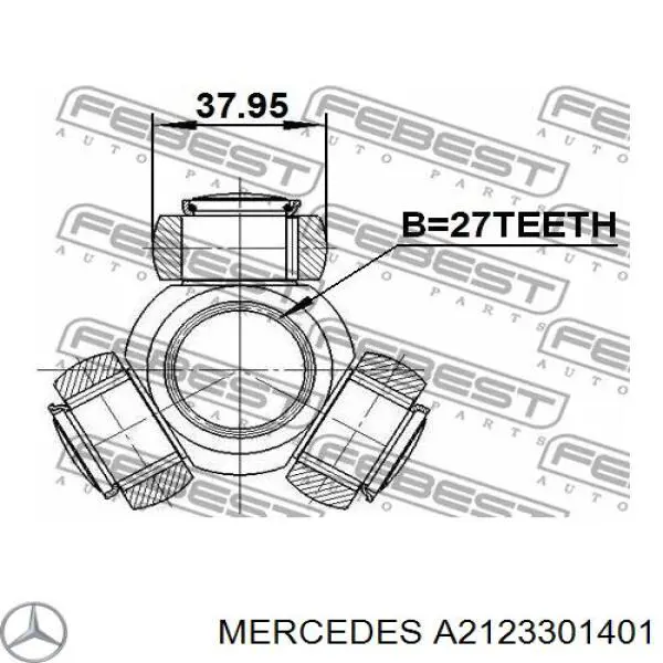 A2123301401 Mercedes Semieixo (acionador) dianteiro esquerdo