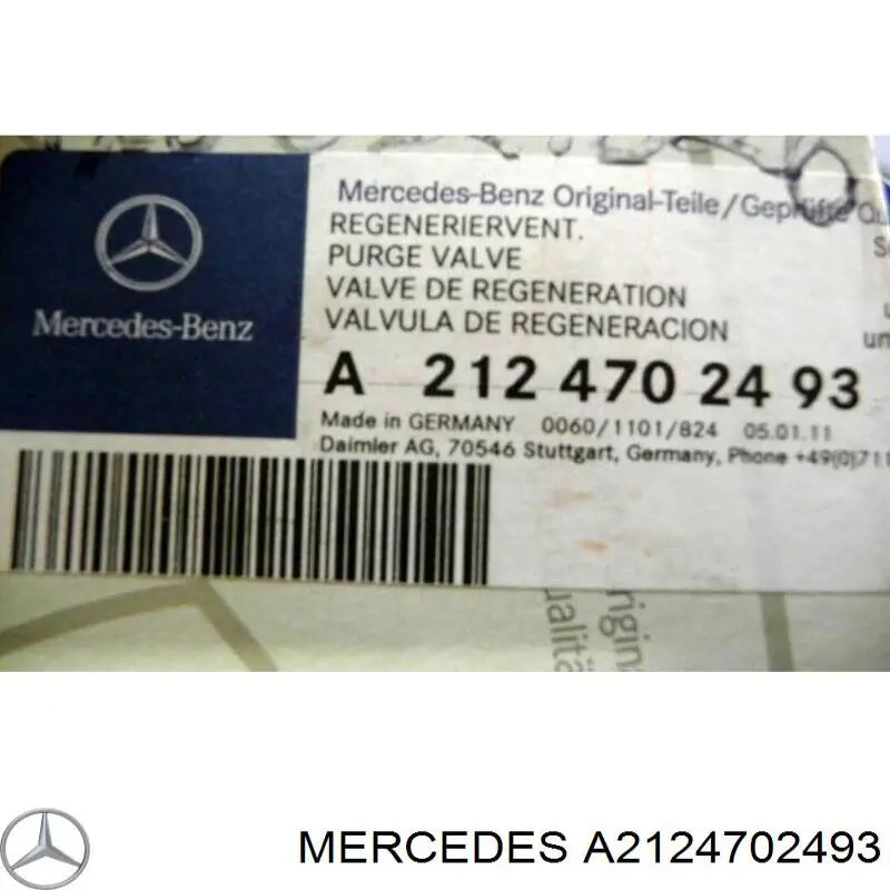 A2124702493 Mercedes Válvula de regeneração de combustível