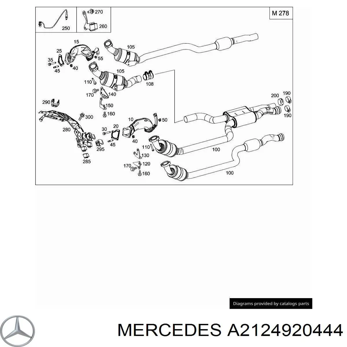 A2124920444 Mercedes Coxim de fixação do silenciador