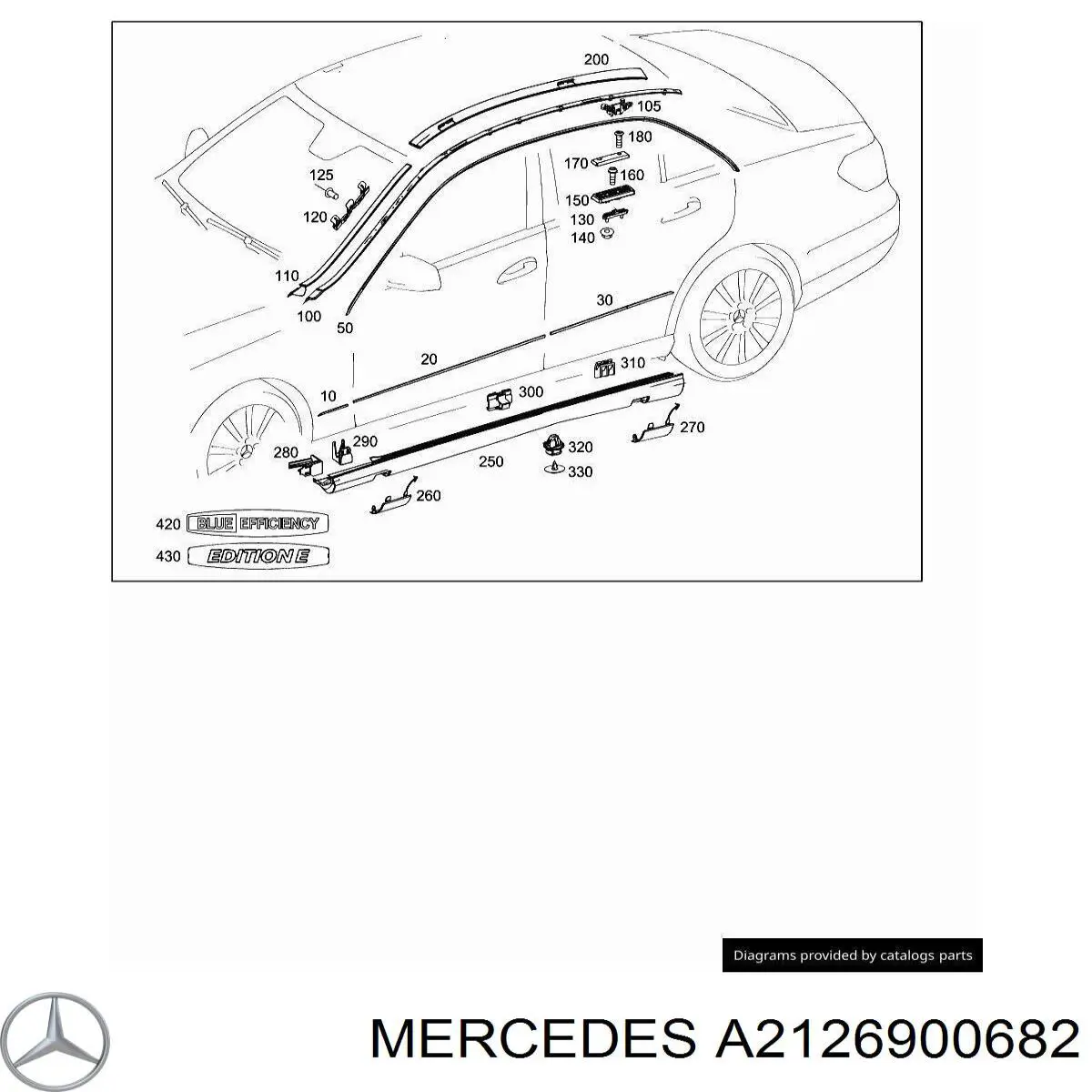 Compre A2126900682 Mercedes Moldura do teto direita