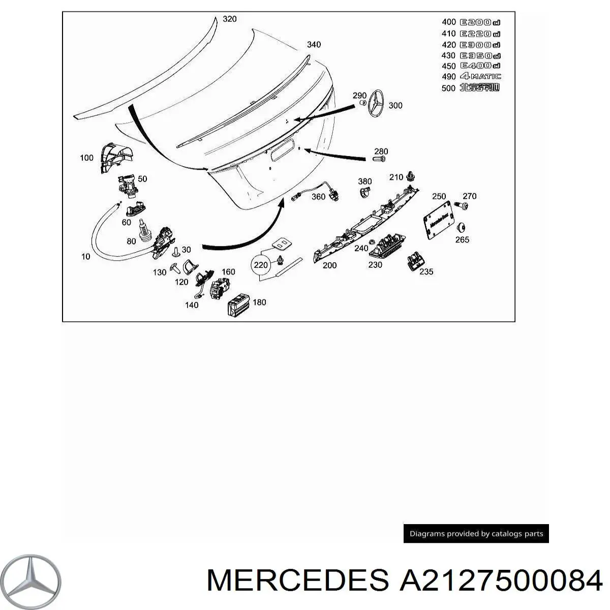 Fecho de tampa de porta-malas (de 3ª/5ª porta traseira) Mercedes A2127500084 preço, a partir de 350,31 USD
