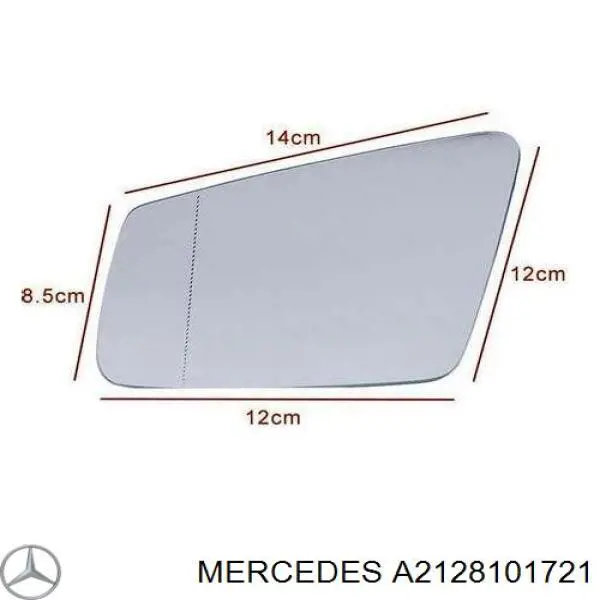 Compre A2128101721 Mercedes Elemento espelhado do espelho de retrovisão esquerdo