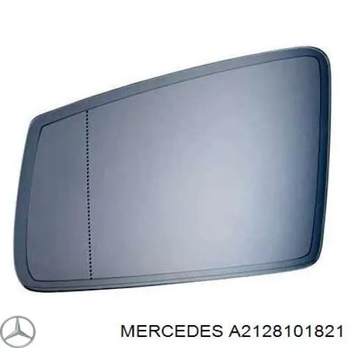 A2128101821 Mercedes Elemento espelhado do espelho de retrovisão esquerdo