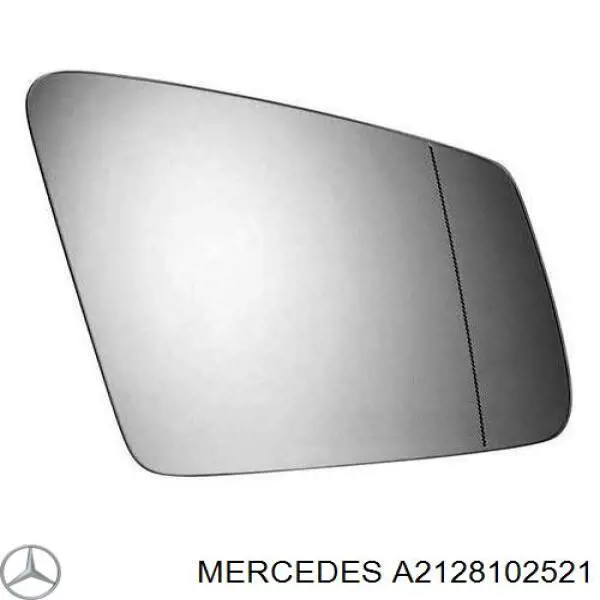 A2128102521 Mercedes Elemento espelhado do espelho de retrovisão direito