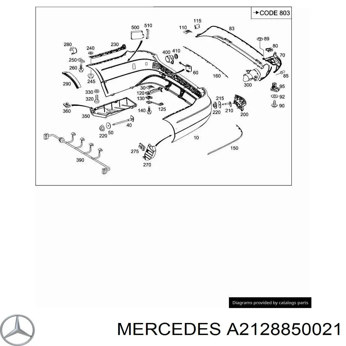 Placa sobreposta central do pára-choque traseiro Mercedes A2128850021 preço, a partir de 44,08 USD