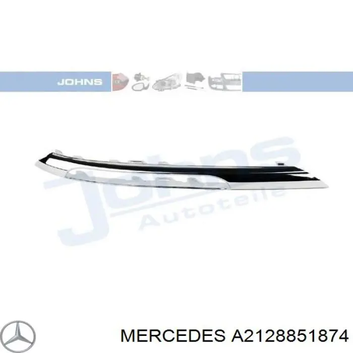 Moldura da porta dianteira direita A2128851874 Mercedes