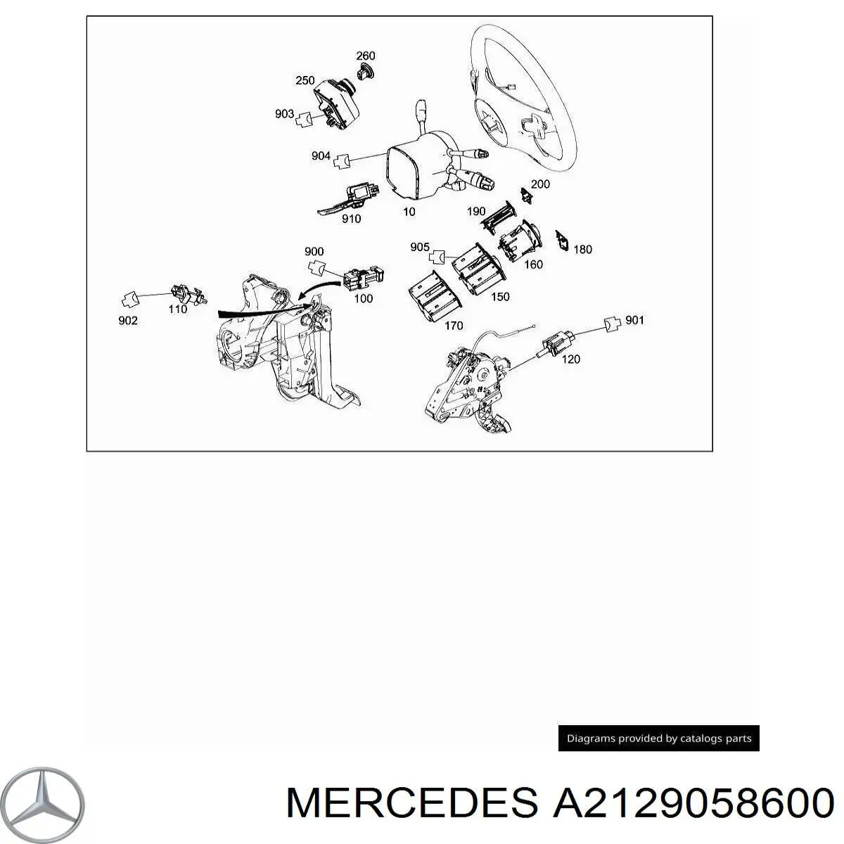 A2129056901 Mercedes Fecho de ignição