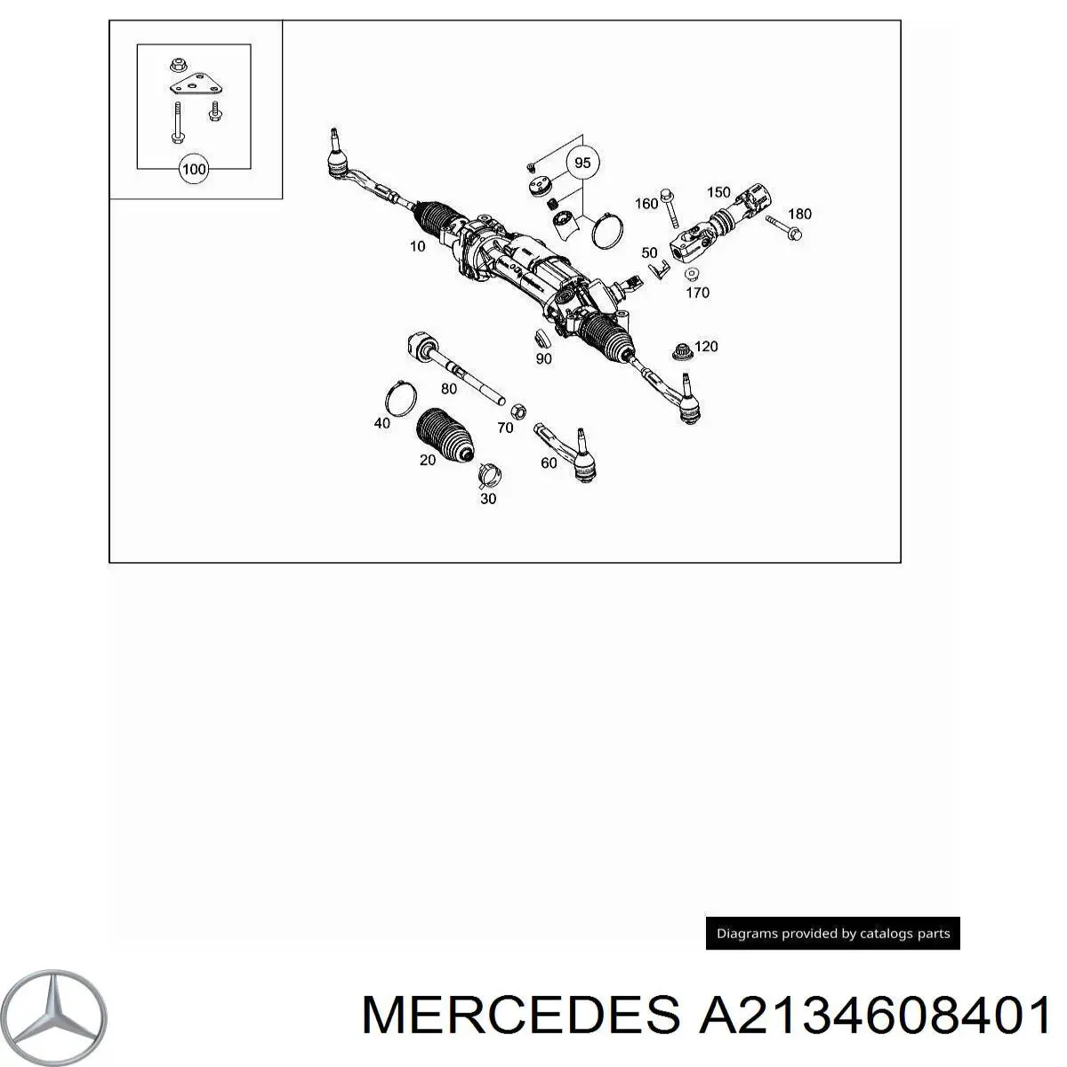 Cremalheira da direção Mercedes A2134608401 preço, a partir de 818,83 USD