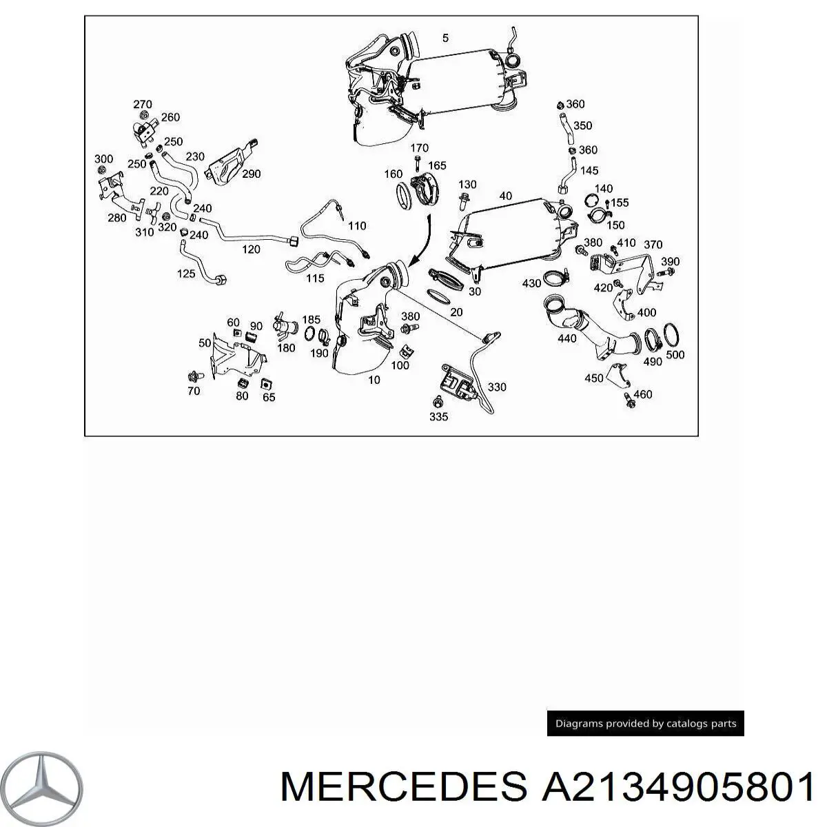 A2134905801 Mercedes Silenciador, parte traseira