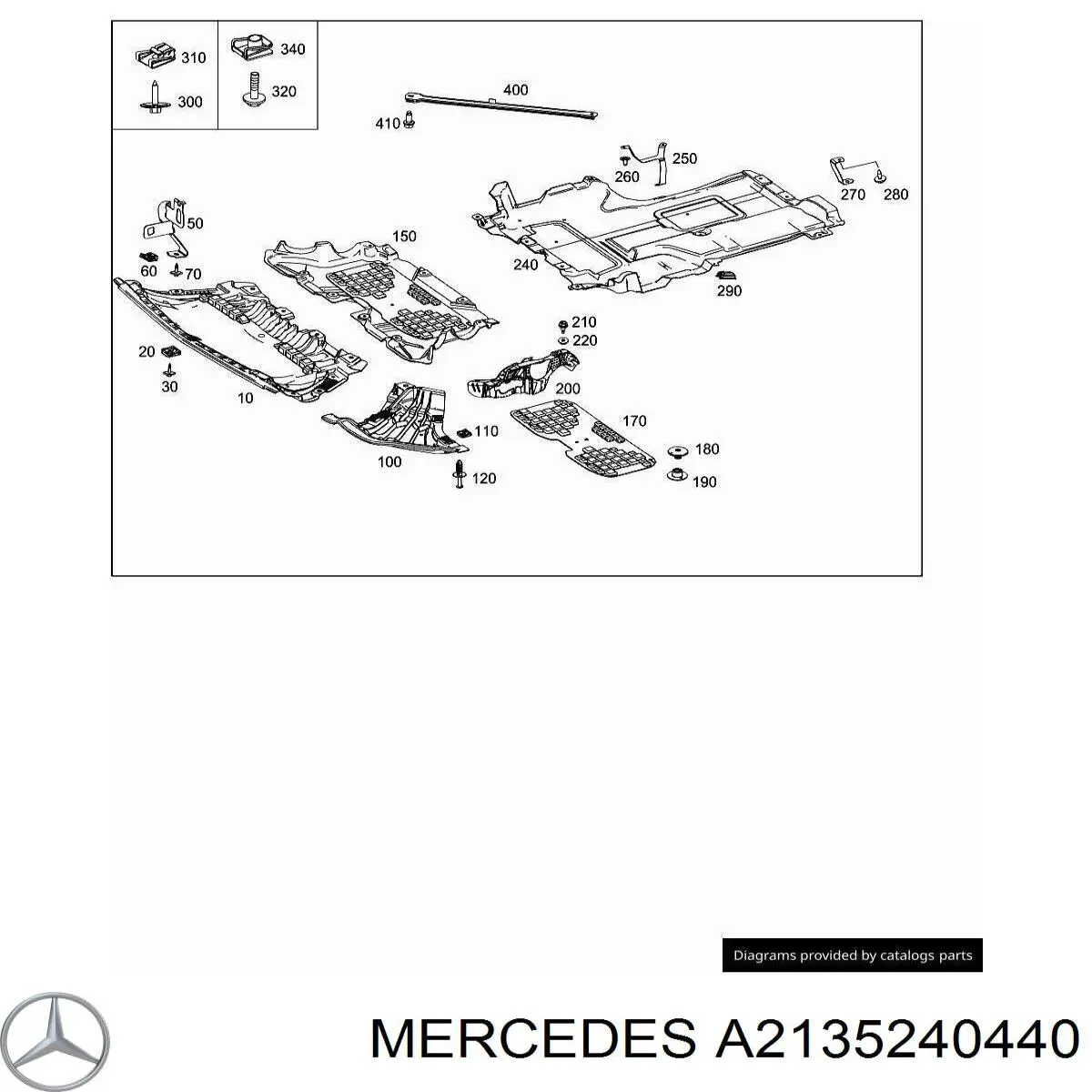A2135240440 Mercedes Consola de fixação de proteção de motor