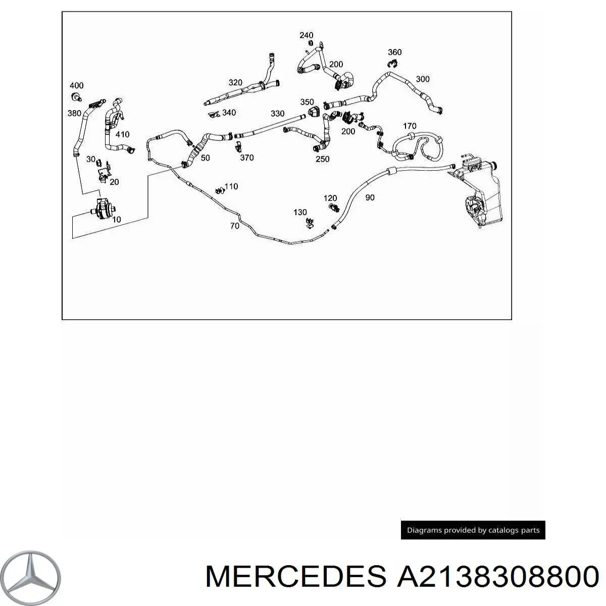 A2138308800 Mercedes Mangueira (cano derivado) do sistema de esfriamento