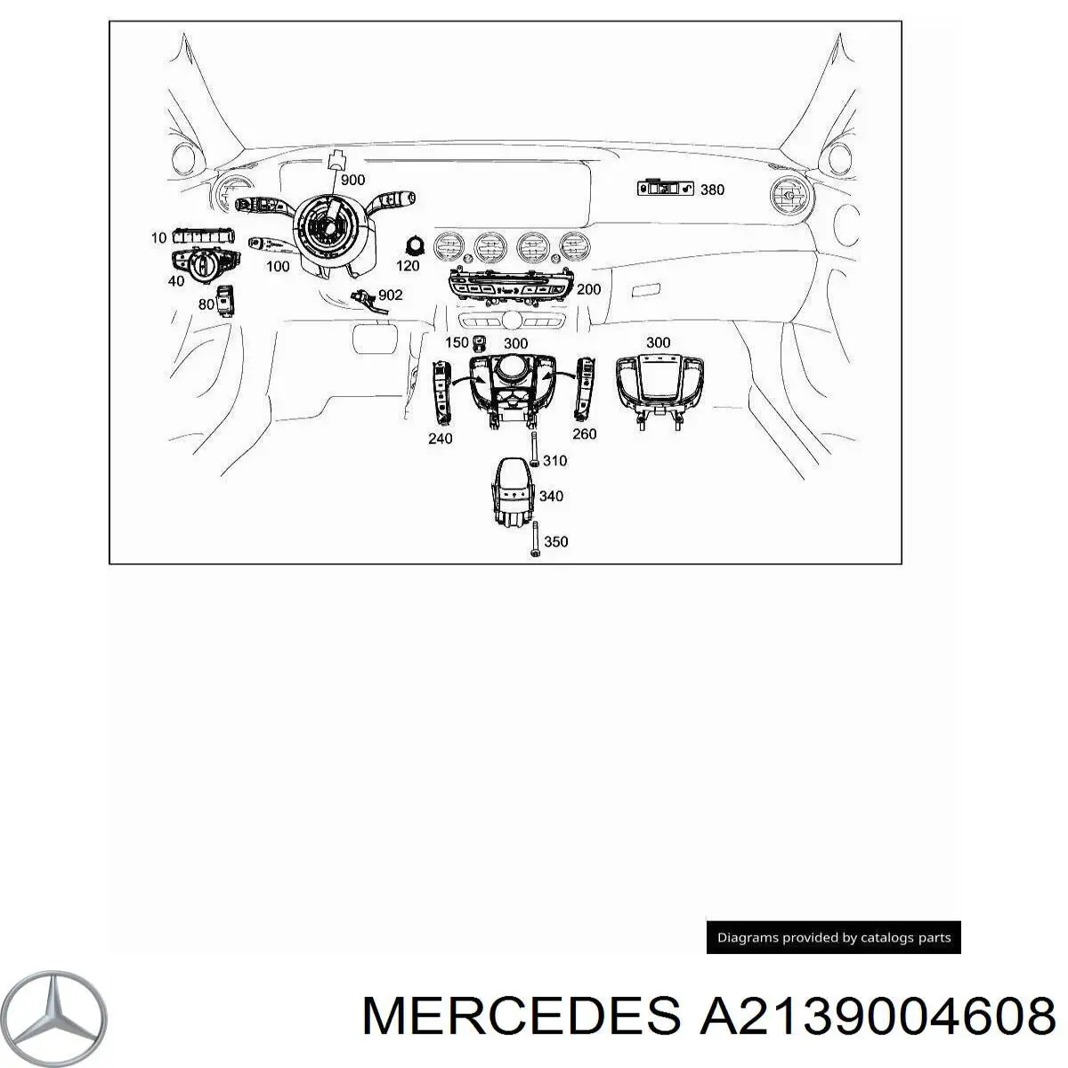 A2139004608 Mercedes Bloco de botões do console central