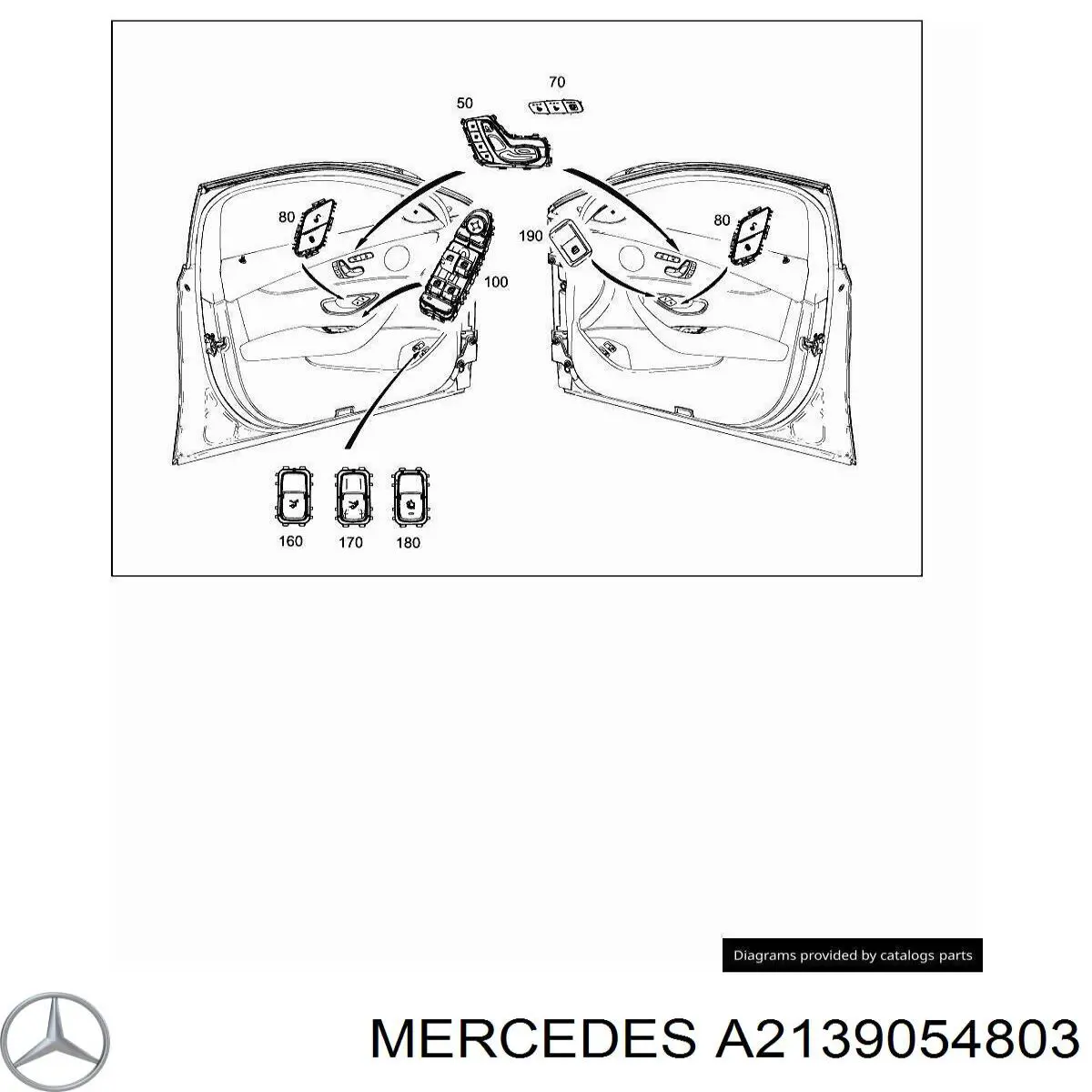 Unidade de botões dianteira esquerda de controlo de elevador de vidro Mercedes A21390548039051 preço, a partir de 70,80 USD