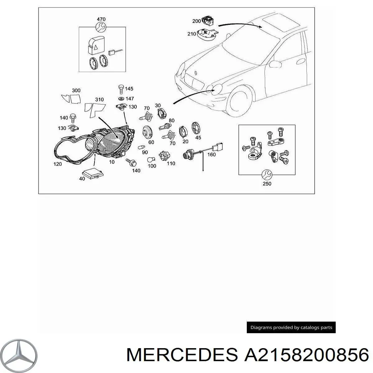 A2158200856 Mercedes Luzes de nevoeiro direitas
