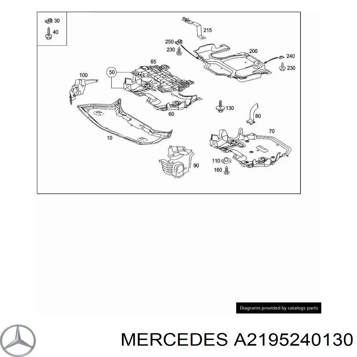A2195240130 Mercedes Proteção de motor, de panela (da seção de motor)