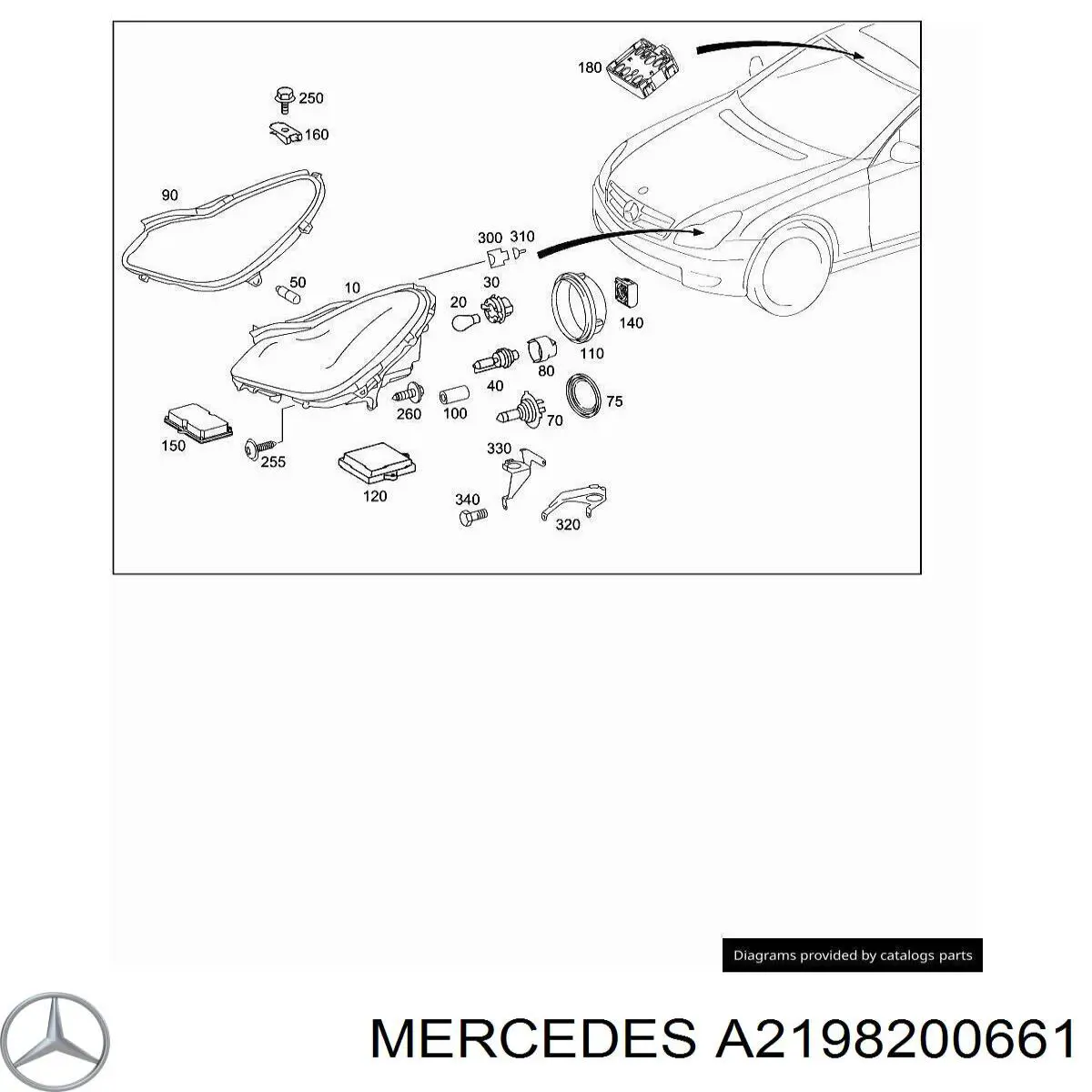 A2198200661 Mercedes Luz direita