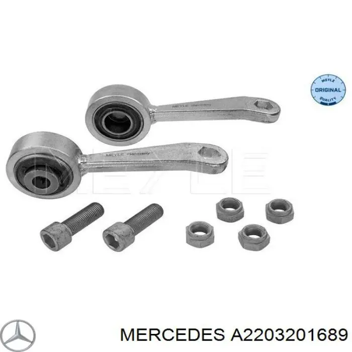 A2203201689 Mercedes Montante esquerdo de estabilizador dianteiro