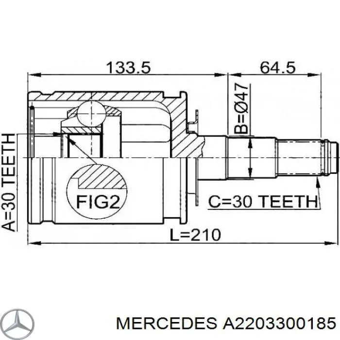 Compre A2203300185 Mercedes Bota de proteção externa de junta homocinética do semieixo dianteiro