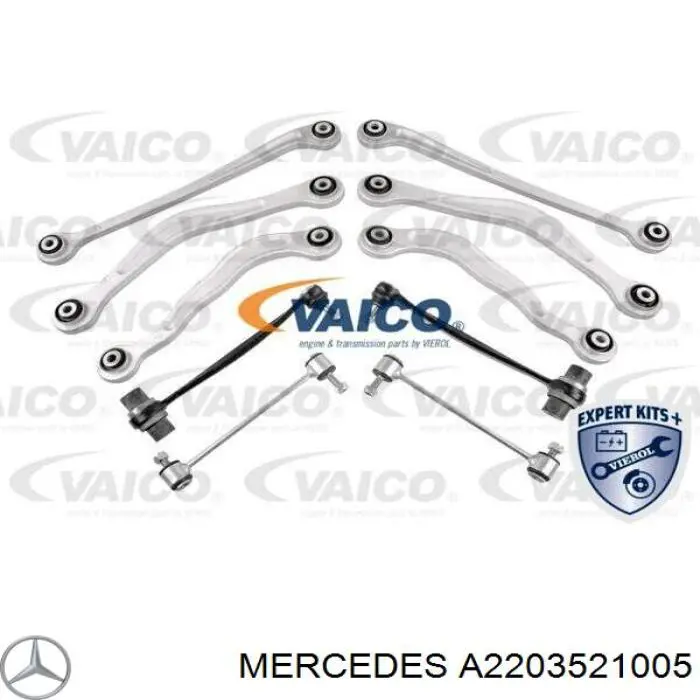 Braço oscilante superior esquerdo de suspensão traseira A2203521005 Mercedes