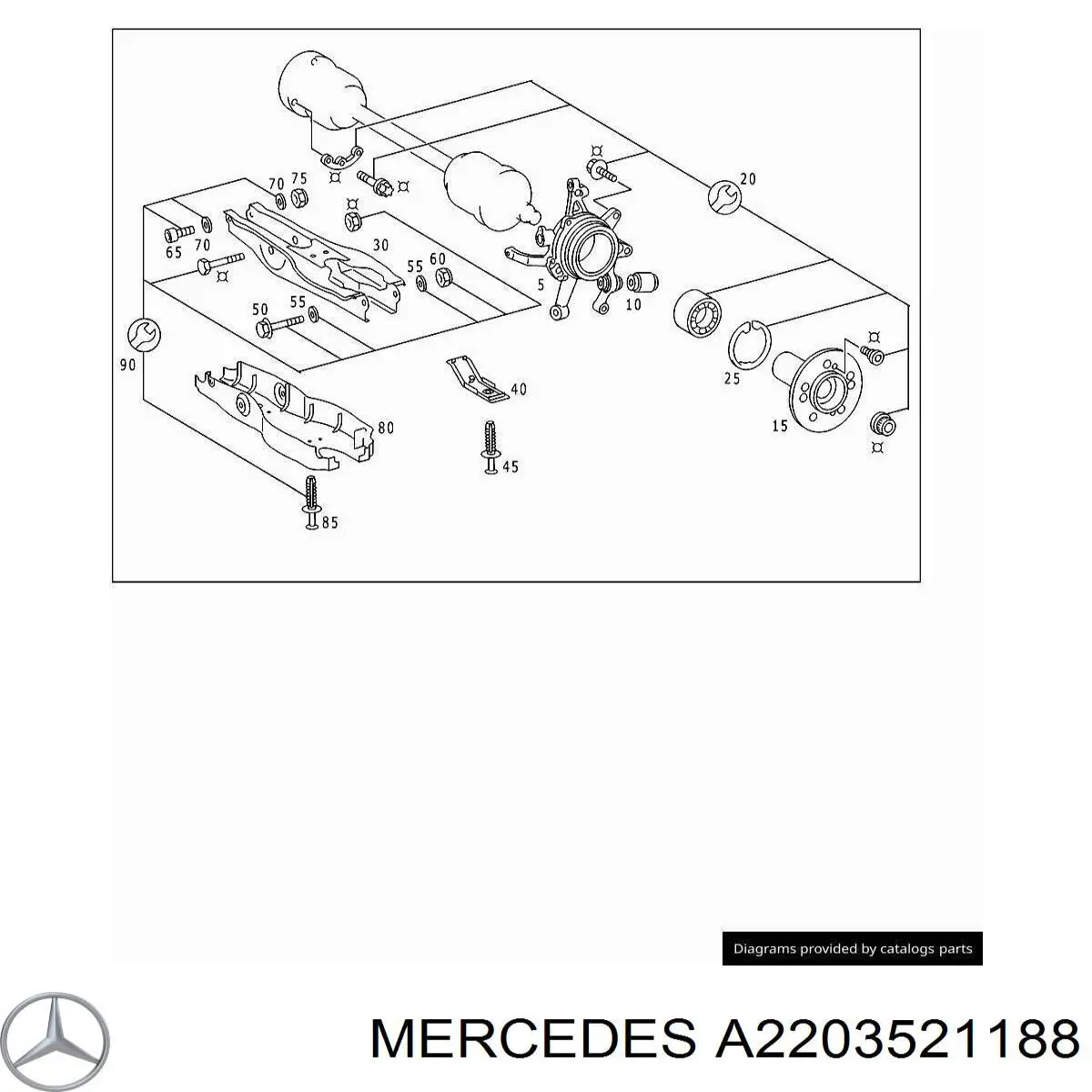 A2203521188 Mercedes Proteção do braço inferior traseiro