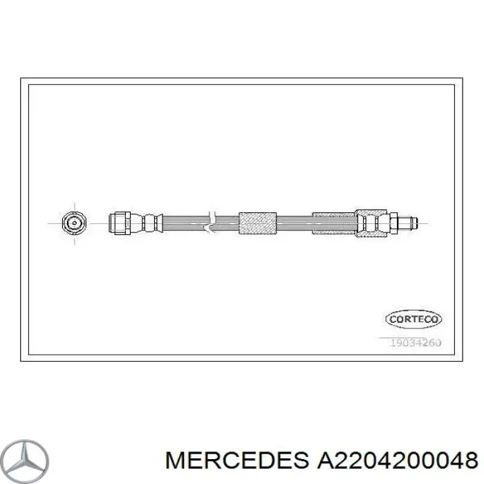 Mangueira do freio dianteira Mercedes A2204200048 preço, a partir de 17,67 USD