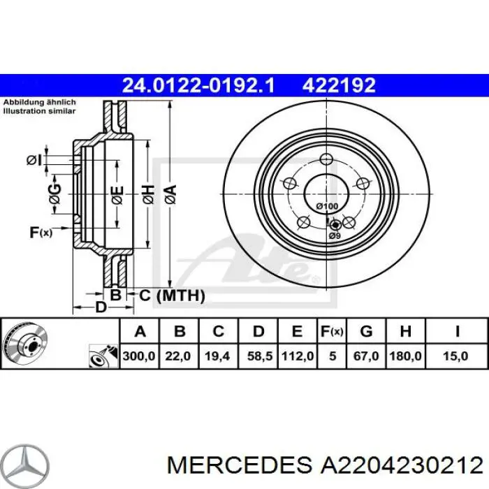 Disco do freio traseiro Mercedes A2204230212 preço, a partir de 51,55 USD