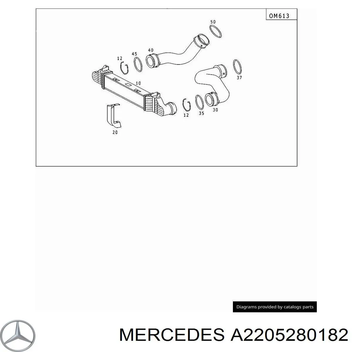 Compre A2205280682 Mercedes Mangueira (cano derivado) de intercooler