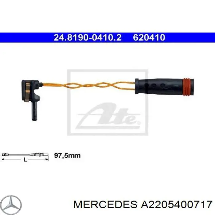 A2205400717 Mercedes Sensor traseiro de desgaste das sapatas do freio