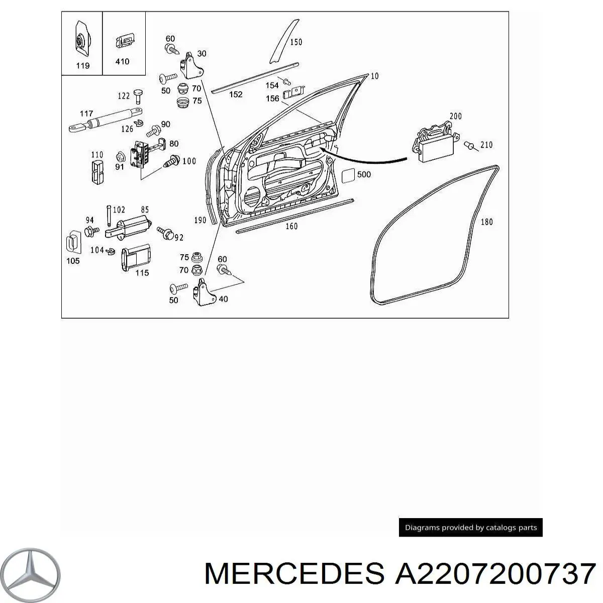Compre A2207200737 Mercedes Gozno da porta dianteira esquerda