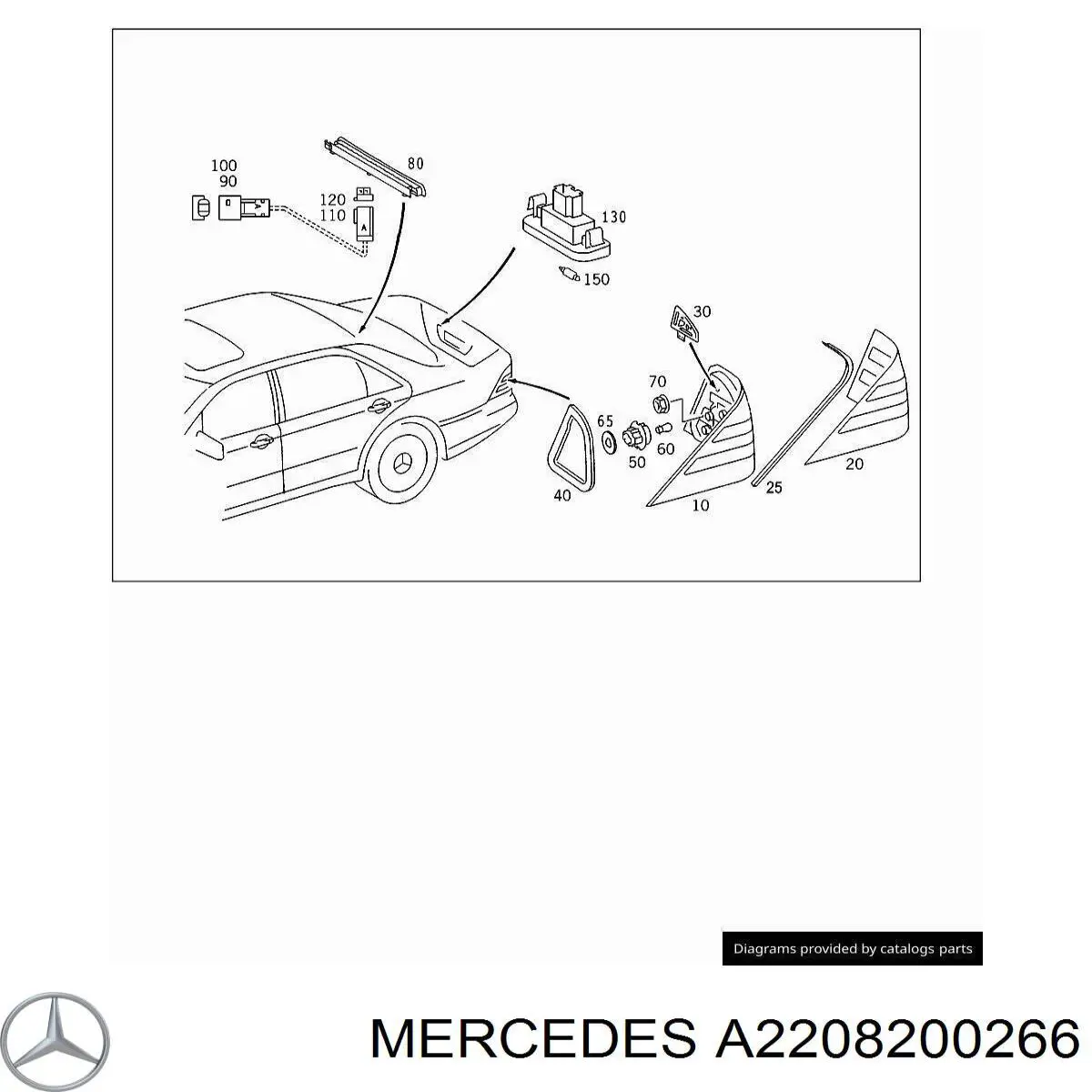 Lanterna traseira direita Mercedes A2208200266 preço, a partir de 189,41 USD