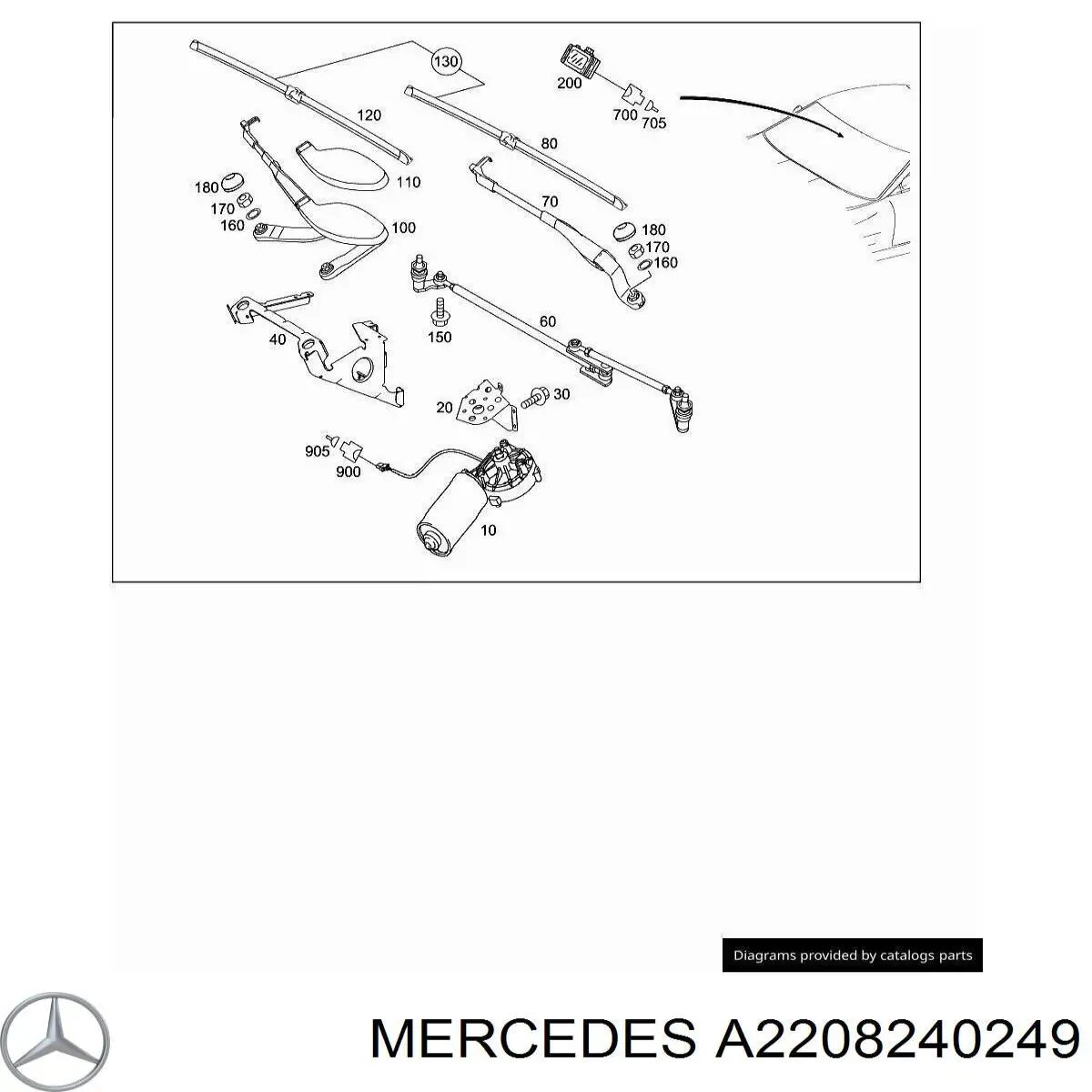  Mercedes A2208240249 preço, a partir de  USD