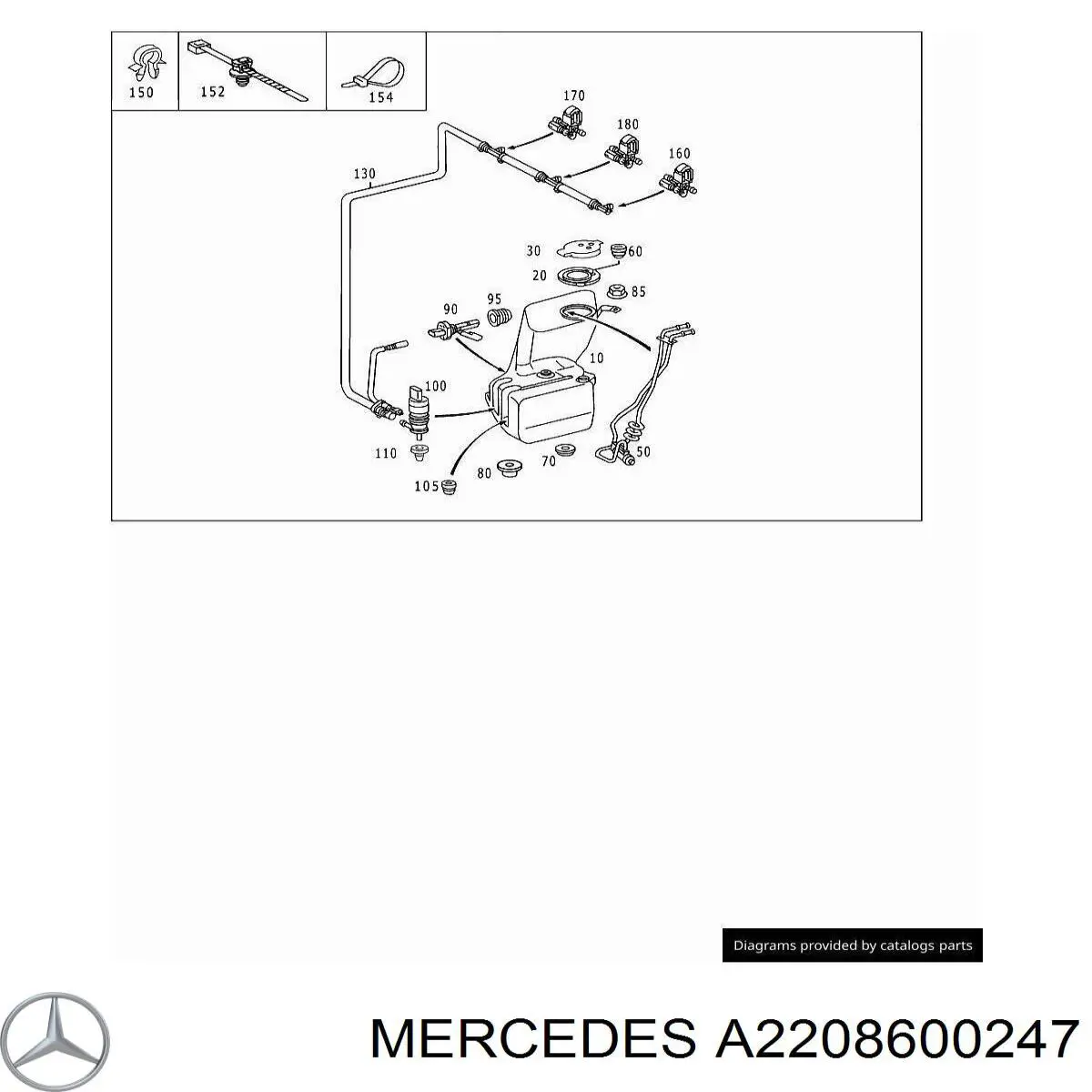 Injetor direito de fluido para lavador de pára-brisas Mercedes A2208600247 preço, a partir de  