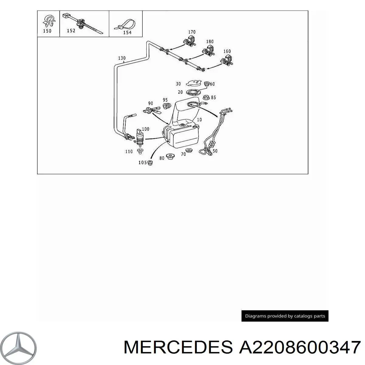 A2208600347 Mercedes Injetor de fluido para lavador de pára-brisas