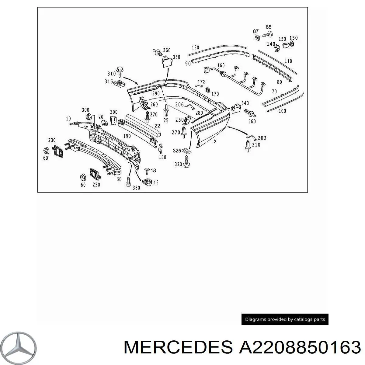 Guia esquerda do pára-choque traseiro Mercedes A2208850163 preço, a partir de 33,31 USD