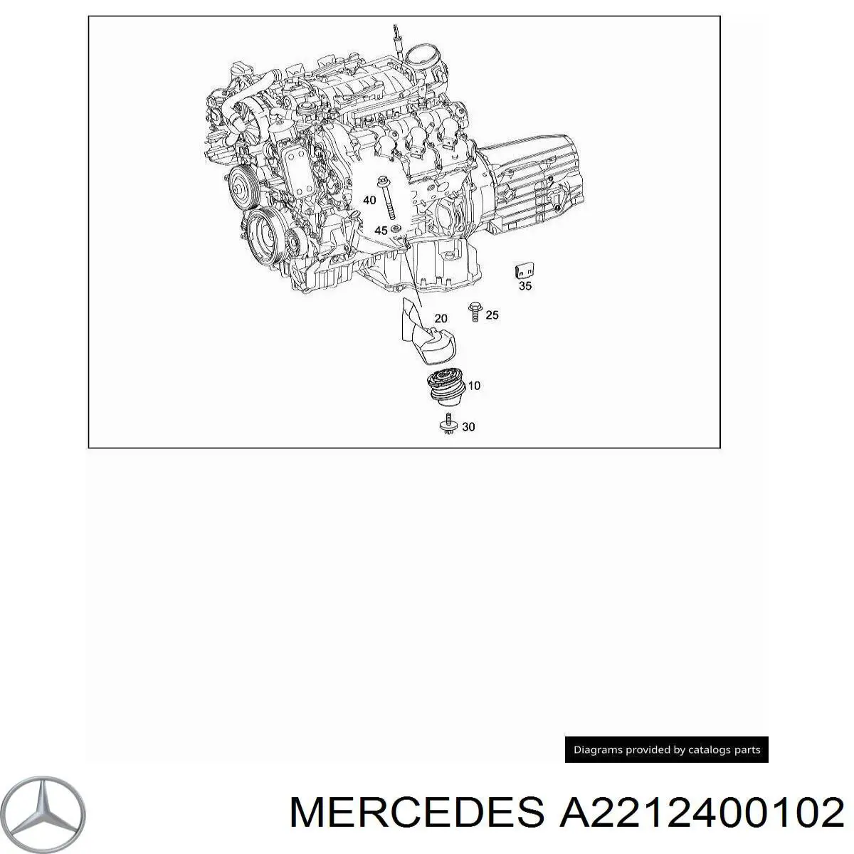 A2212400102 Mercedes Viga de fixação da caixa de mudança