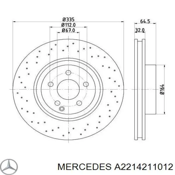 Compre A2214211012 Mercedes Disco do freio dianteiro
