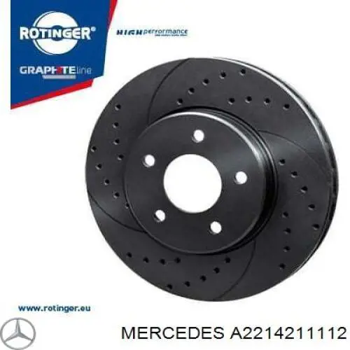 Disco do freio dianteiro Mercedes A2214211112 preço, a partir de 92,41 USD